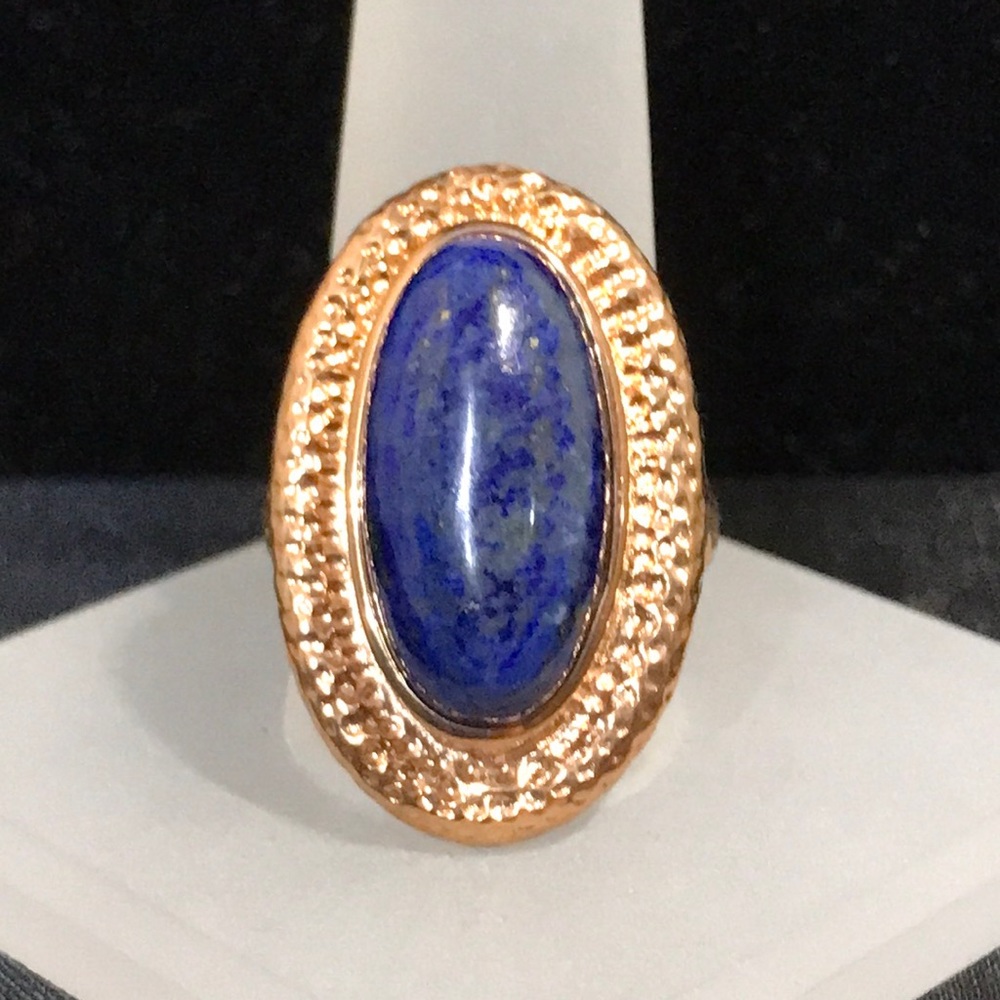 Ring - Costume - Lapis - size 9 - Big and Bold.